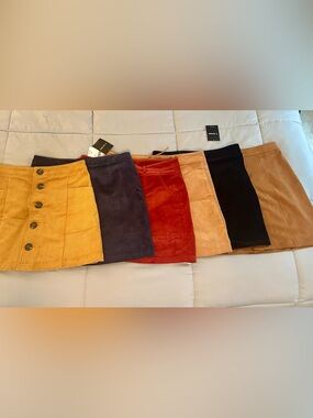 Forever 21 Corduroy Mini Skirts in Mustard, Navy, Rust, Tan, Black, Camel